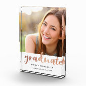 Trendy Roos Gold Afstuderen Fotoblokken (Rechts)