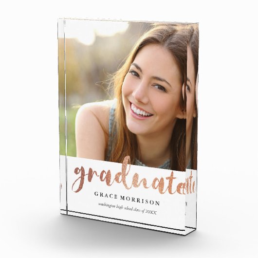 Trendy Roos Gold Afstuderen Fotoblokken (Rechts)