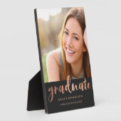 Trendy Roos Gold Afstuderen Fotoplaat (Zijkant)