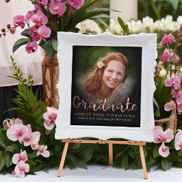 Trendy Roos Gold Afstuderen modern Typografiescrip Tegeltje