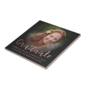 Trendy Roos Gold Afstuderen modern Typografiescrip Tegeltje (Zijkant)