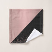 Trendy Roos Gold Black Glitter Love Bad Handdoek (Wasdoekje)