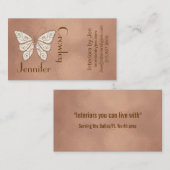 Trendy Roos Gold Butterfly Visitekaartje (Voorkant / Achterkant)