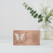 Trendy Roos Gold Butterfly Visitekaartje (Staand voorkant)