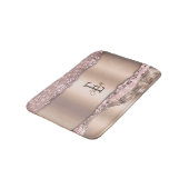 Trendy Roos Gold Diamonds Glitter Monogram Badmat (Gekanteld)