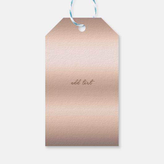 Trendy Roos Gold Diamonds Glitter Monogram Cadeaulabel (Achterkant)