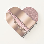 Trendy Roos Gold Diamonds Glitter Monogram Notitieboek (Achterkant)