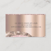 Trendy Roos Gold Diamonds Glitter Monogram Visitekaartje (Achterkant)