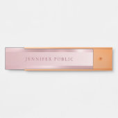 Trendy Roos Gold Elegant Moderne Eenvoudige Sjablo Deurbordje (Voorkant)