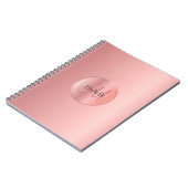 Trendy Roos Gold Elegant Sjabloon Monogram Notitieboek (Linkerzijde)