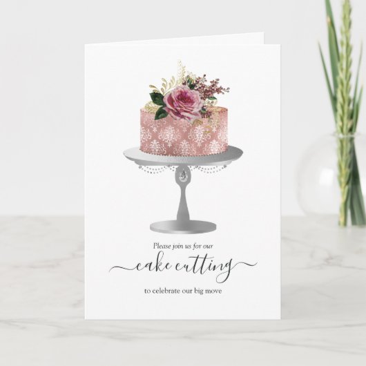 Trendy Roos Gold en Silver Floral Cake Cutting (Voorkant)