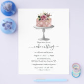 Trendy Roos Gold en Silver Floral Cake Cutting Flyer (Enkel)
