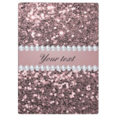 Trendy Roos Gold Faux Glitter en Diamonds Klembord (Achterkant)