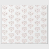 Trendy Roos Gold Foil Geometric Heart Pattern Cadeaupapier (Vlak)