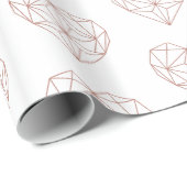 Trendy Roos Gold Foil Geometric Heart Pattern Cadeaupapier (Rol Hoek)