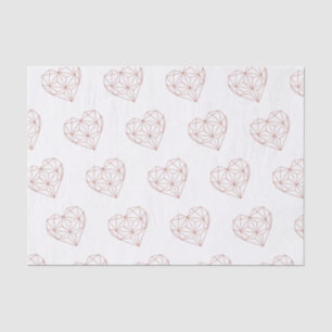 Trendy Roos Gold Foil Geometric Heart Pattern Tissuepapier
