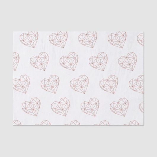 Trendy Roos Gold Foil Geometric Heart Pattern Tissuepapier (Voorkant)