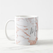 Trendy Roos Gold Foil marble Monogram Koffiemok (Links)