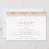Trendy Roos Gold Glitter 21e verjaardag Kaart (Voorkant)