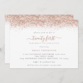 Trendy Roos Gold Glitter 21e verjaardag Kaart (Voorkant / Achterkant)