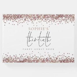 Trendy Roos Gold Glitter 30th Birthday Party Gastenboek