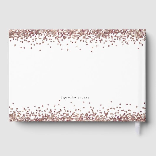 Trendy Roos Gold Glitter 30th Birthday Party Gastenboek (Achterkant)