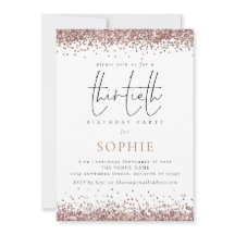 Trendy Roos Gold Glitter 30th Birthday Party