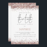 Trendy Roos Gold Glitter 30th Birthday Party Kaart<br><div class="desc">Trendy Roos Gold Glitter 30th Birthday Party . Aan beide zijden bevindt zich een grens van goudvuil in roos. Dertigste is in een stijlvol informeel vastgesteld manuscript en de rest van de tekst u kunt gemakkelijk personaliseren.</div>