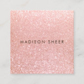 Trendy Roos Gold Glitter Beauty Stylist Vierkante Visitekaartje (Voorkant)