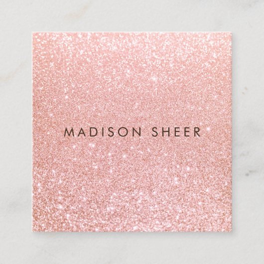 Trendy Roos Gold Glitter Beauty Stylist Vierkante Visitekaartje (Voorkant)