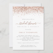 Trendy Roos Gold Glitter Bridal Shower Kaart (Voorkant)