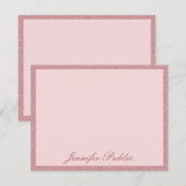 Trendy Roos Gold Glitter Calligraphed Professional Notitiekaartje (Voorkant / Achterkant)