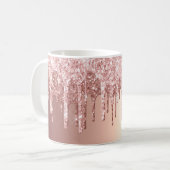 Trendy Roos Gold Glitter Drift grafisch Koffiemok (Voorkant links)