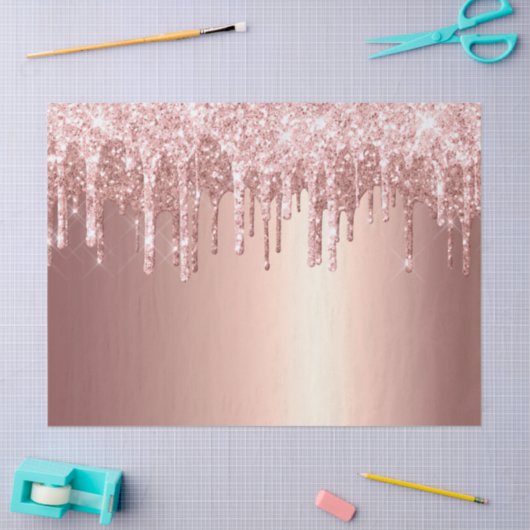 Trendy Roos Gold Glitter Drift grafisch Tissuepapier (Craft)