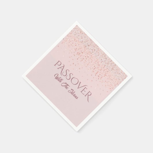 Trendy Roos Gold Glitter Dust Passover Servet (Hoek)