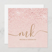 Trendy Roos Gold Glitter Fancy Initialen en naam (Voorkant / Achterkant)