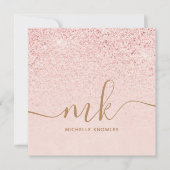 Trendy Roos Gold Glitter Fancy Initialen en naam (Voorkant)