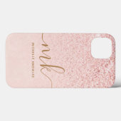 Trendy Roos Gold Glitter Fancy Initialen en naam Case-Mate iPhone Case (Achterkant (horizontaal))