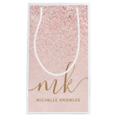 Trendy Roos Gold Glitter Fancy Initialen en naam Klein Cadeauzakje (Voorkant)