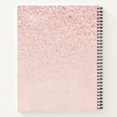 Trendy Roos Gold Glitter Fancy Initialen en naam Notitieboek (Achterkant)