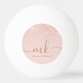 Trendy Roos Gold Glitter Fancy Initialen en naam Pingpongbal (Voorkant)