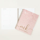 Trendy Roos Gold Glitter Fancy Initialen en naam Planner (Display)