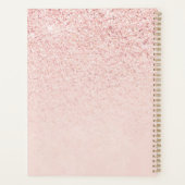 Trendy Roos Gold Glitter Fancy Initialen en naam Planner (Achterkant)