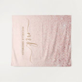 Trendy Roos Gold Glitter Fancy Initialen en naam Wandkleed (Voorkant (horizontaal))