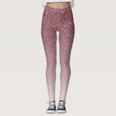 Trendy Roos Gold Glitter Girly Ombre Leggings (Voorkant)