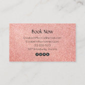 Trendy Roos Gold Glitter Hair Salon Visitekaartje (Achterkant)