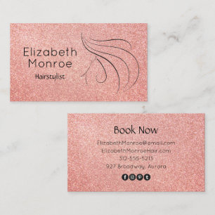 Trendy Roos Gold Glitter Hair Salon Visitekaartje