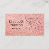 Trendy Roos Gold Glitter Hair Salon Visitekaartje (Voorkant)