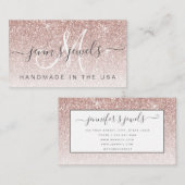 Trendy Roos Gold Glitter Jewelry Designer Visitekaartje (Voorkant / Achterkant)