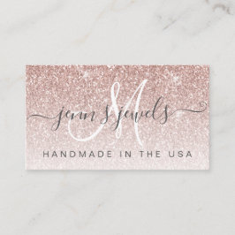 Trendy Roos Gold Glitter Jewelry Designer Visitekaartje